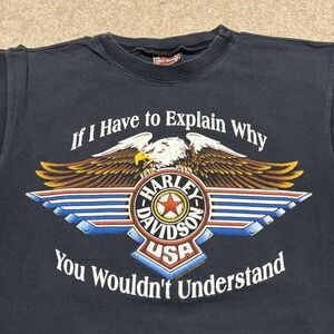 Vtg Harley-Davidson Shirt Mens Large Sleeveless Eagle Graphic Milwaukee 90s